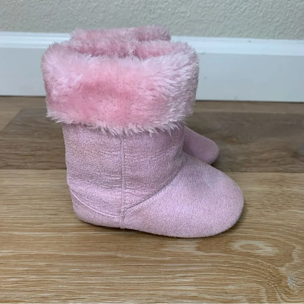 Trimfoot Baby Girl Size 3 Pink Faux Fur Boots